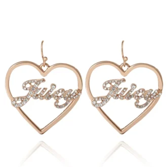 Juicy Script Crystal Heart Drop Earrings Juicy Script Crystal Heart Drop Earrings