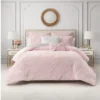 Kiss Pleat Micromink Comforter Set with Decorative Pillows Kiss Pleat Micromink Comforter Set with Decorative Pillows