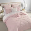 Kiss Pleat Micromink Comforter Set with Decorative Pillows Kiss Pleat Micromink Comforter Set with Decorative Pillows