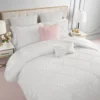 Kiss Pleat Micromink Comforter Set with Decorative Pillows Kiss Pleat Micromink Comforter Set with Decorative Pillows
