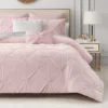 Kiss Pleat Micromink Comforter Set with Decorative Pillows Kiss Pleat Micromink Comforter Set with Decorative Pillows