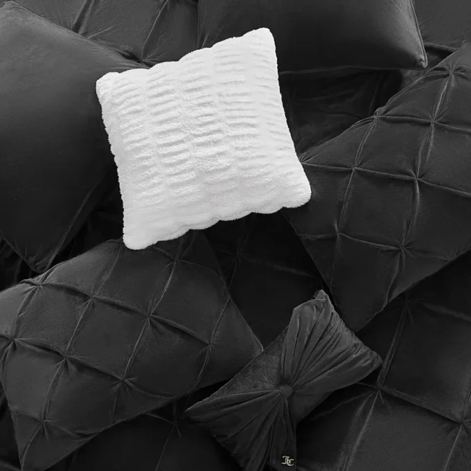 Kiss Pleat Micromink Comforter Set with Decorative Pillows Kiss Pleat Micromink Comforter Set with Decorative Pillows