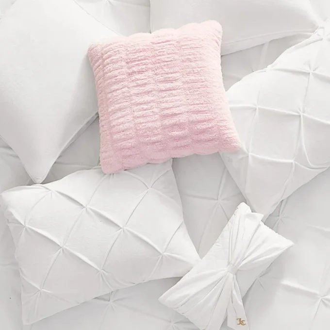 Kiss Pleat Micromink Comforter Set with Decorative Pillows Kiss Pleat Micromink Comforter Set with Decorative Pillows