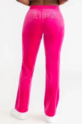 Libra Customizable Big Bling Velour Track Pants