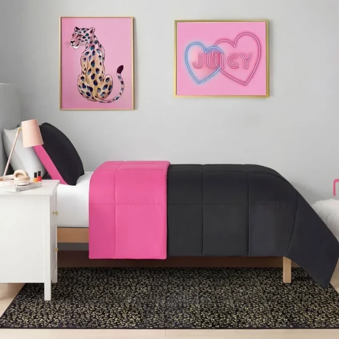 Metallic Leopard Plush Rug, 4′ X 6′