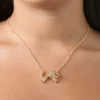 Pava Bow Necklace & Stud Earring Set