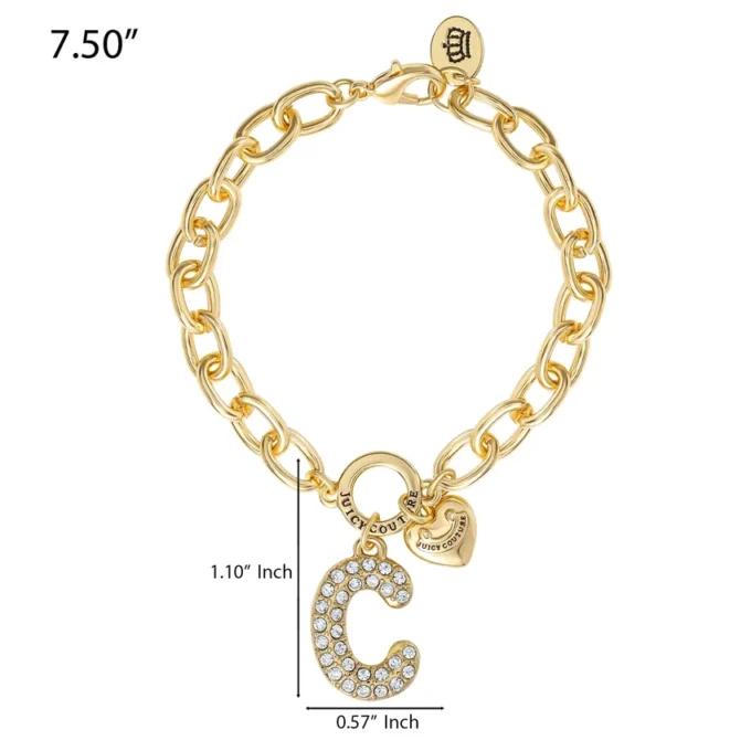 Pava Initial Charm Bracelet, Letter C