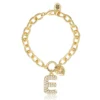 Pava Initial Charm Bracelet, Letter E