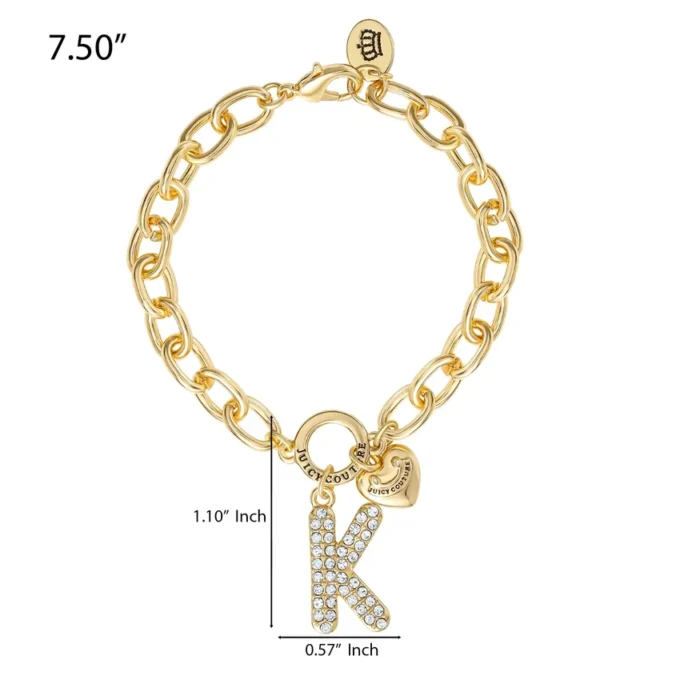 Pava Initial Charm Bracelet, Letter K Pava Initial Charm Bracelet, Letter K