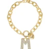 Pava Initial Charm Bracelet, Letter M
