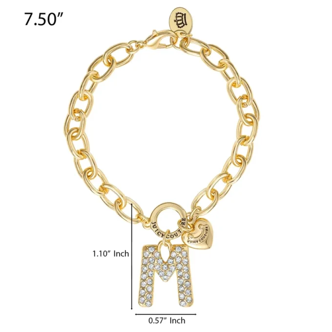 Pava Initial Charm Bracelet, Letter M