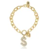 Pava Initial Charm Bracelet, Letter S