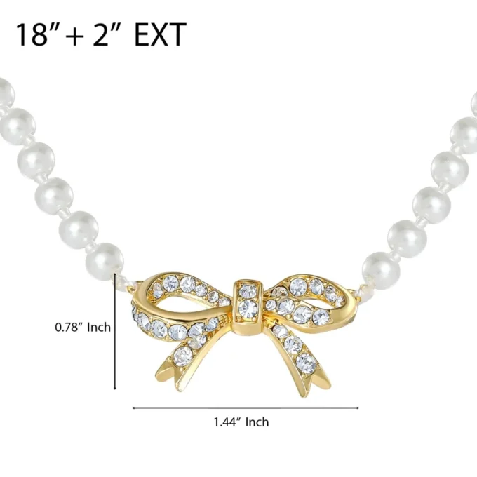 Pearl Necklace with Pava Bow
