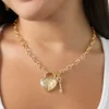 Pearl Station Heart Pendant Necklace