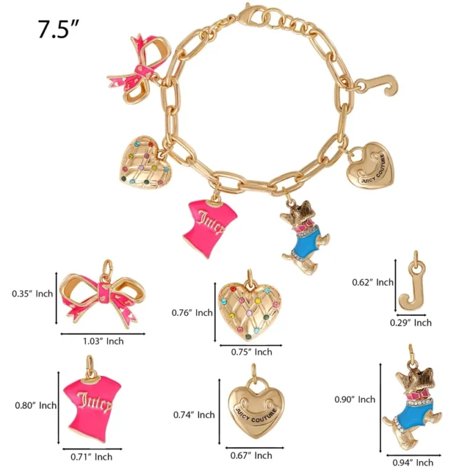 Pink and Gold Charm Bracelet