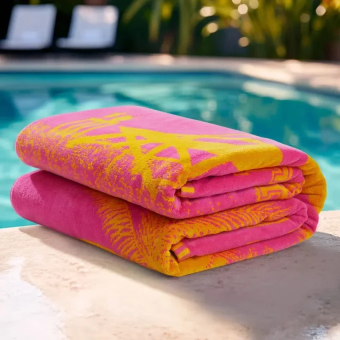 Pink Beachside Couture Cotton Beach Towel Pink Beachside Couture Cotton Beach Towel