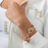 Pink Pava Heart Toggle Bracelet