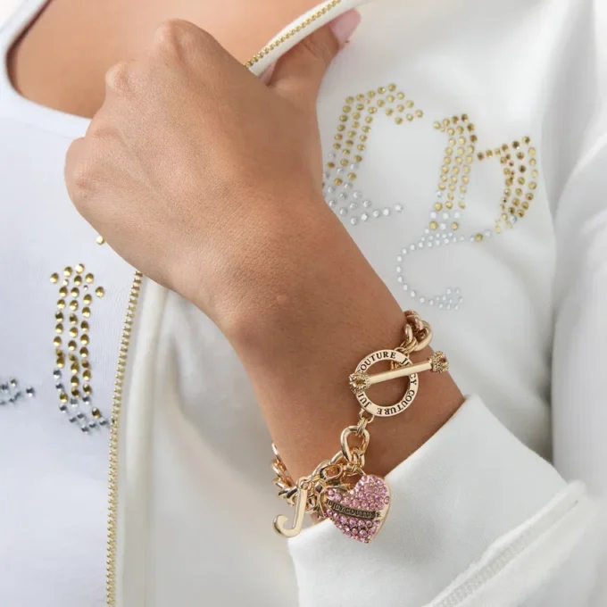 Pink Pava Heart Toggle Bracelet