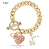 Pink Pava Heart Toggle Bracelet