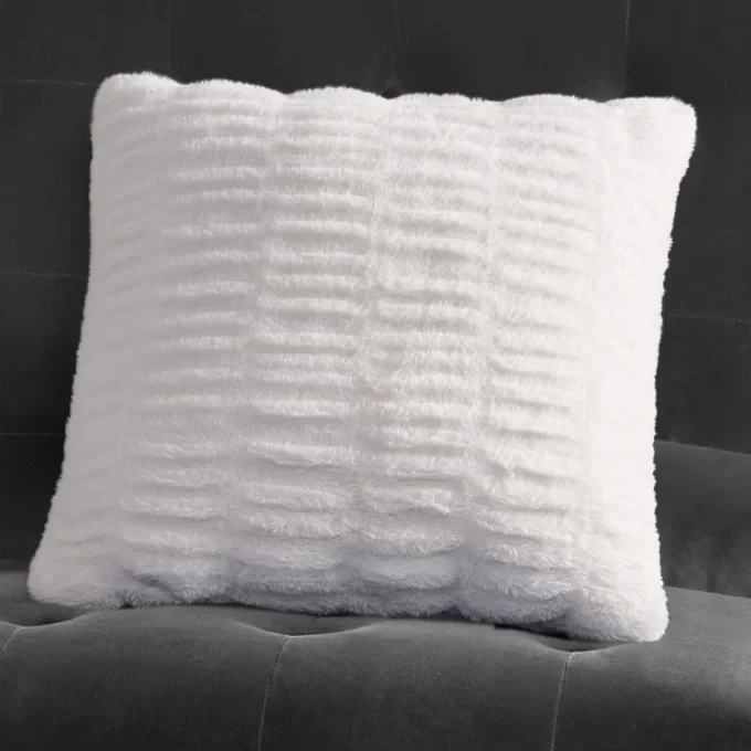 Pleated Faux Fur Decorative Pillow Pleated Faux Fur Decorative Pillow