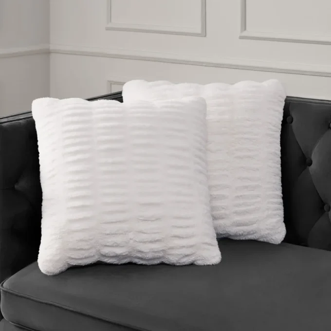 Pleated Faux Fur Decorative Pillow Pleated Faux Fur Decorative Pillow