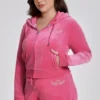 Plus-Size Angel Couture Big Bling Velour Hoodie