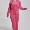 Plus-Size Angel Couture Big Bling Velour Track Pants
