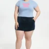 Plus-Size Big Bling Velour Shorts