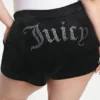 Plus-Size Big Bling Velour Shorts