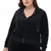 Plus-Size Og Big Bling Velour Hoodie