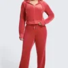 Plus-Size Og Big Bling Velour Track Pants