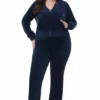 Plus-Size Og Big Bling Velour Track Pants
