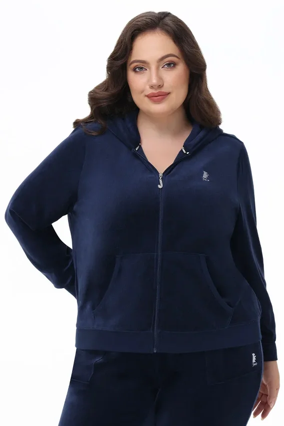 Plus-Size Scottie Cotton Velour Hoodie Plus-Size Scottie Cotton Velour Hoodie