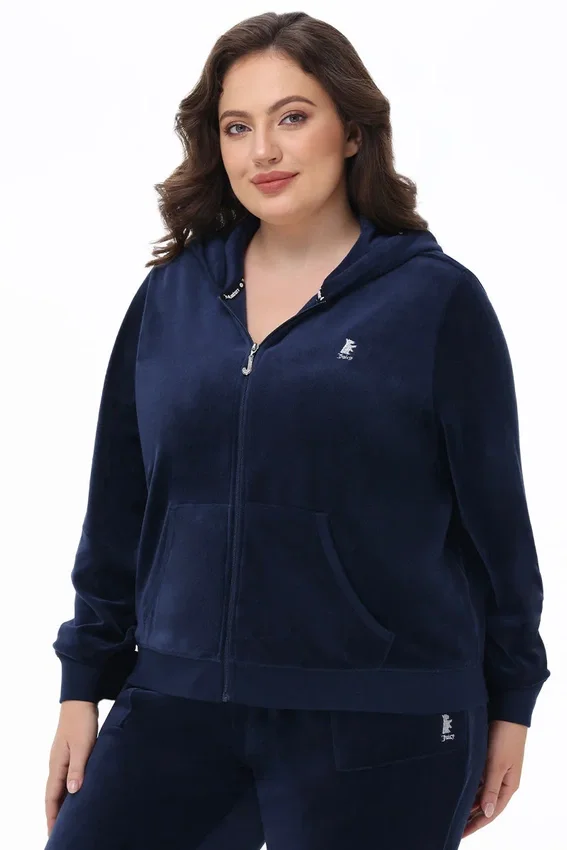 Plus-Size Scottie Cotton Velour Hoodie Plus-Size Scottie Cotton Velour Hoodie