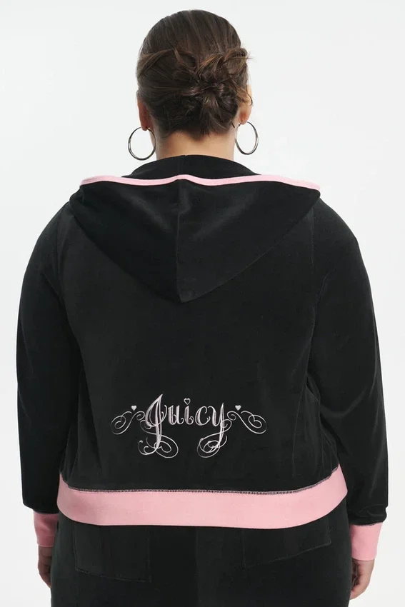 Plus-Size Sweetheart Cotton Velour Hoodie Plus-Size Sweetheart Cotton Velour Hoodie