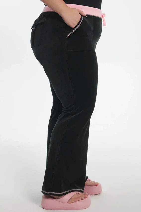 Plus-Size Sweetheart Cotton Velour Track Pants Plus-Size Sweetheart Cotton Velour Track Pants