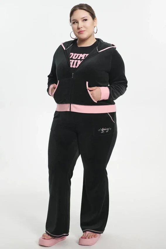 Plus-Size Sweetheart Cotton Velour Track Pants Plus-Size Sweetheart Cotton Velour Track Pants