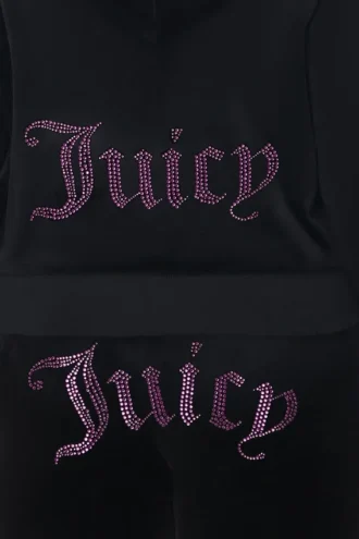 Plus-Size Technicolor Customizable Big Bling Velour Hoodie