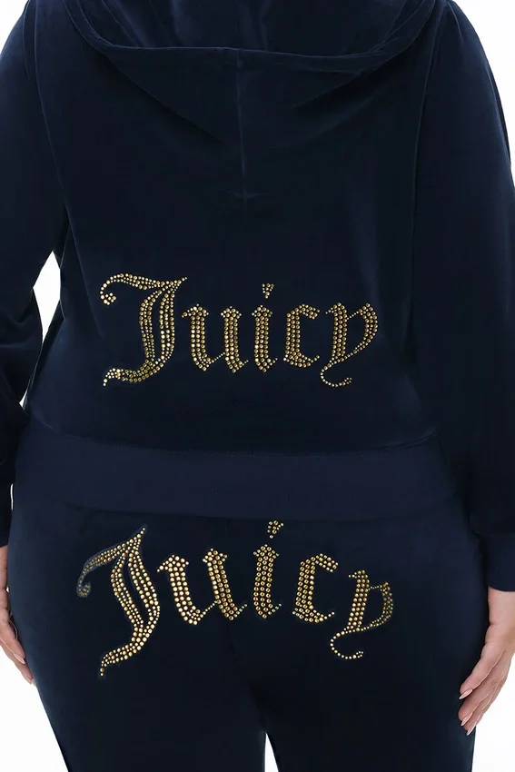 Plus-Size Technicolor Customizable Big Bling Velour Hoodie Plus-Size Technicolor Customizable Big Bling Velour Hoodie