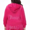 Plus-Size Technicolor Customizable Big Bling Velour Hoodie