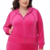 Plus-Size Technicolor Customizable Big Bling Velour Hoodie