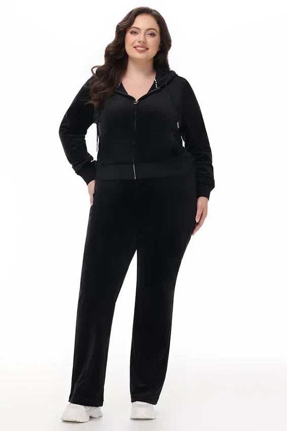 Plus-Size Technicolor Customizable Big Bling Velour Hoodie Plus-Size Technicolor Customizable Big Bling Velour Hoodie