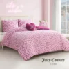 Plush Reversible Leopard Hearts Comforter Set