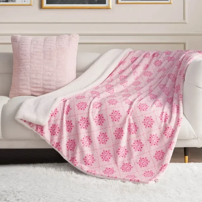 Plush Reversible Sherpa Throw Blanket