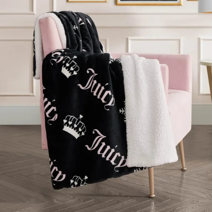 Plush Reversible Sherpa Throw Blanket