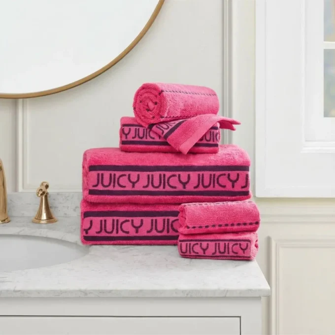Plush Stripe Bath Towel Set