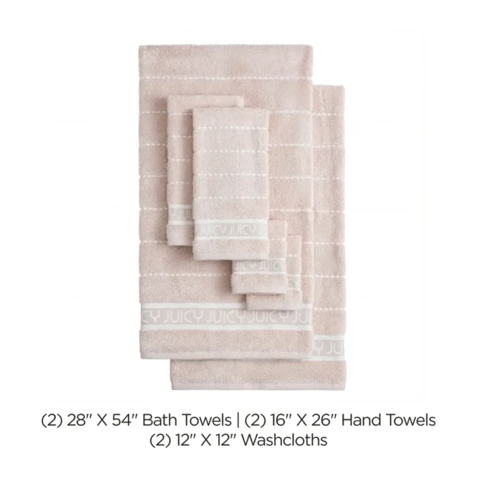 Plush Stripe Bath Towel Set