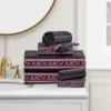 Plush Stripe Bath Towel Set