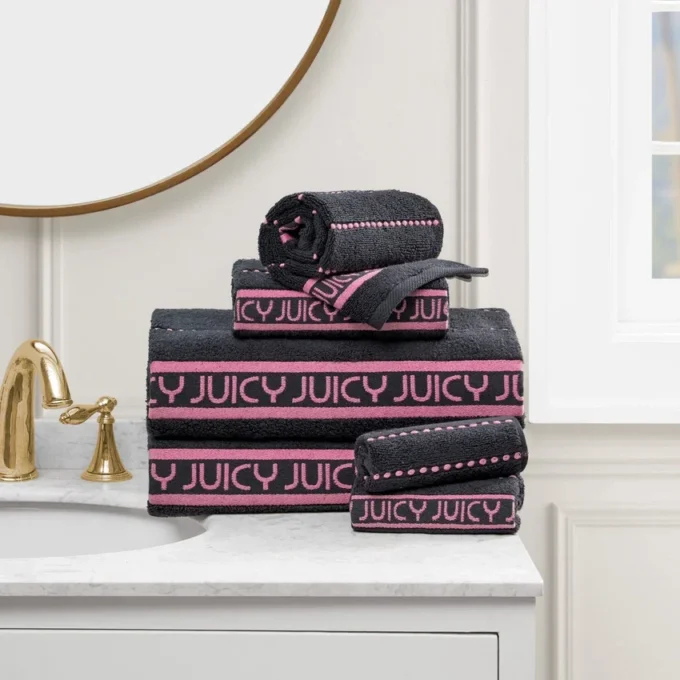 Plush Stripe Bath Towel Set