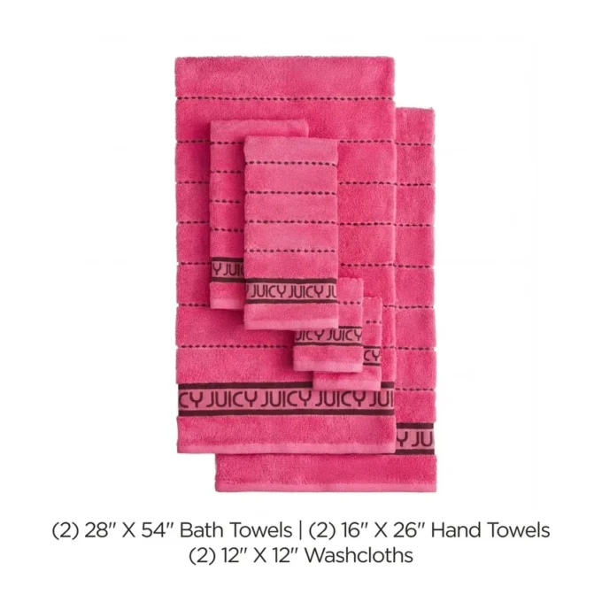 Plush Stripe Bath Towel Set